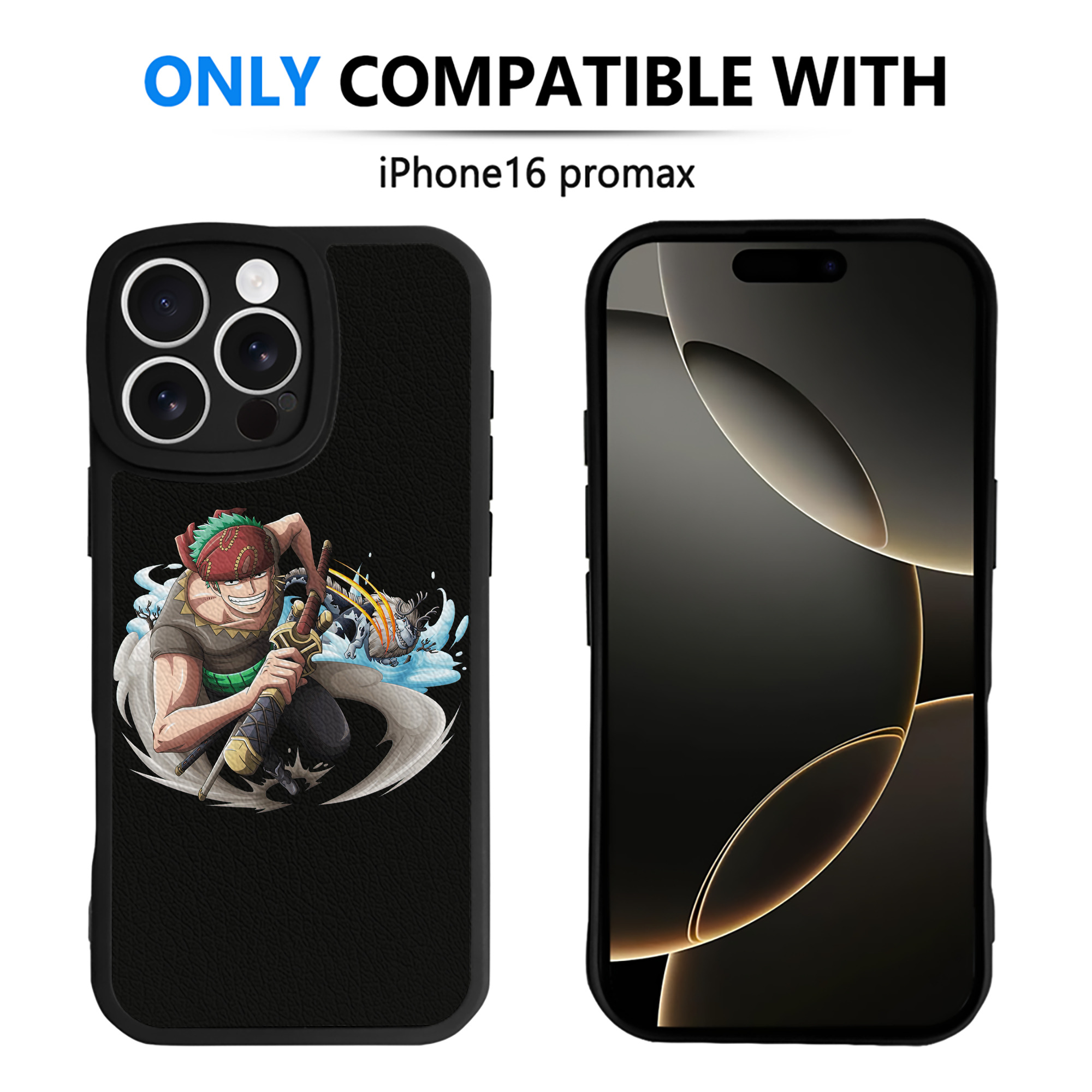 （画像用） ワンピース ロロノア・ゾロ ONE PIECE Roronoa Zoro 【iPhone 16シリーズ対応】シリコンスマホケース（レザー調） 材質：シリコン